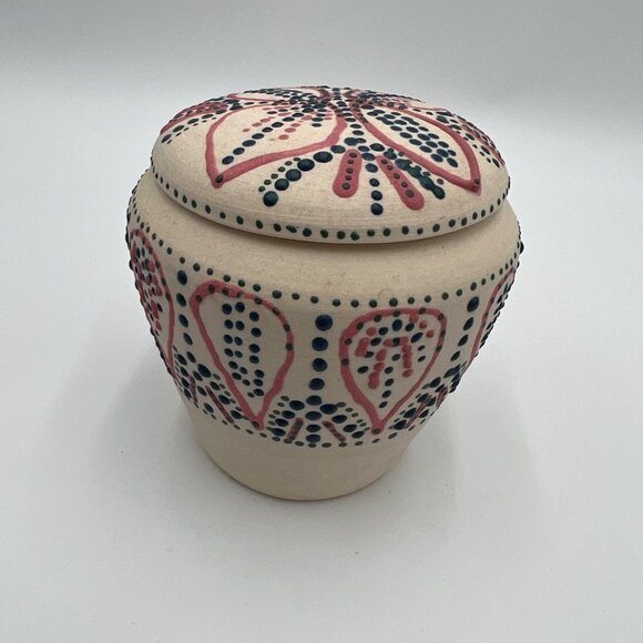 Ceramic project small ginger jar Mandela pattern dots - Picture 2 of 14